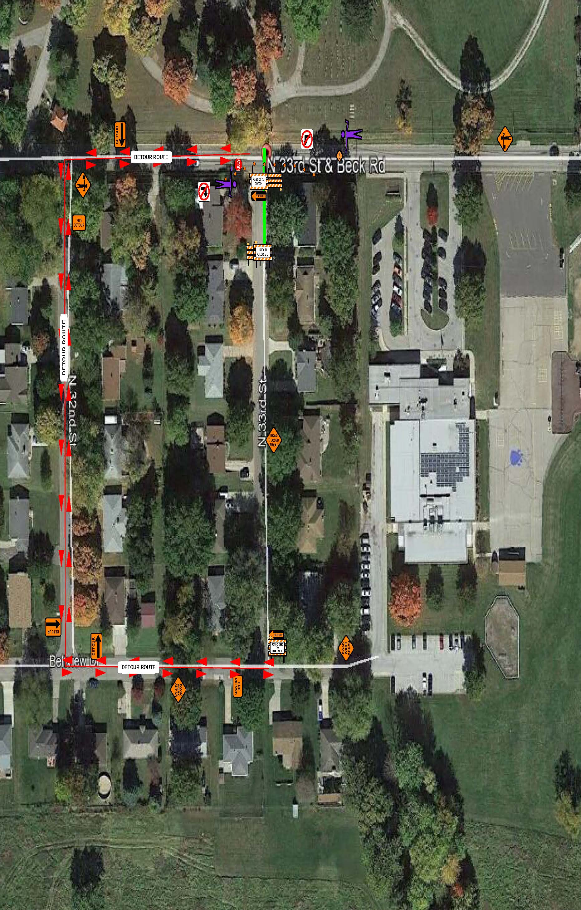 Kissick 2021 MOSJ 33rd from Bellview to Beck Closure with Flagging on Beck REVISED